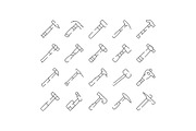 Hammer tools line icons collection, an Object Graphic by pikepicture (Thumbnail 1 of 3)