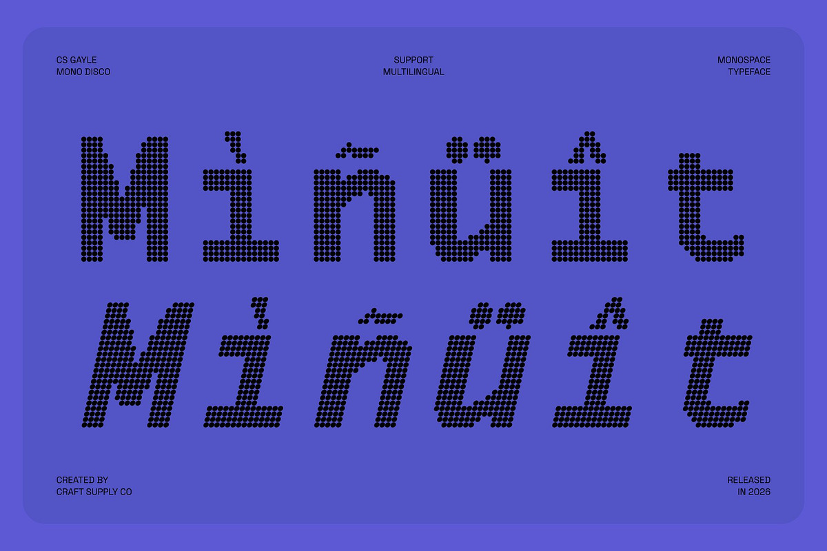 CS Gayle Mono Disco, a Sans Serif Font by Craft Supply Co. (Photo 7 of 8)