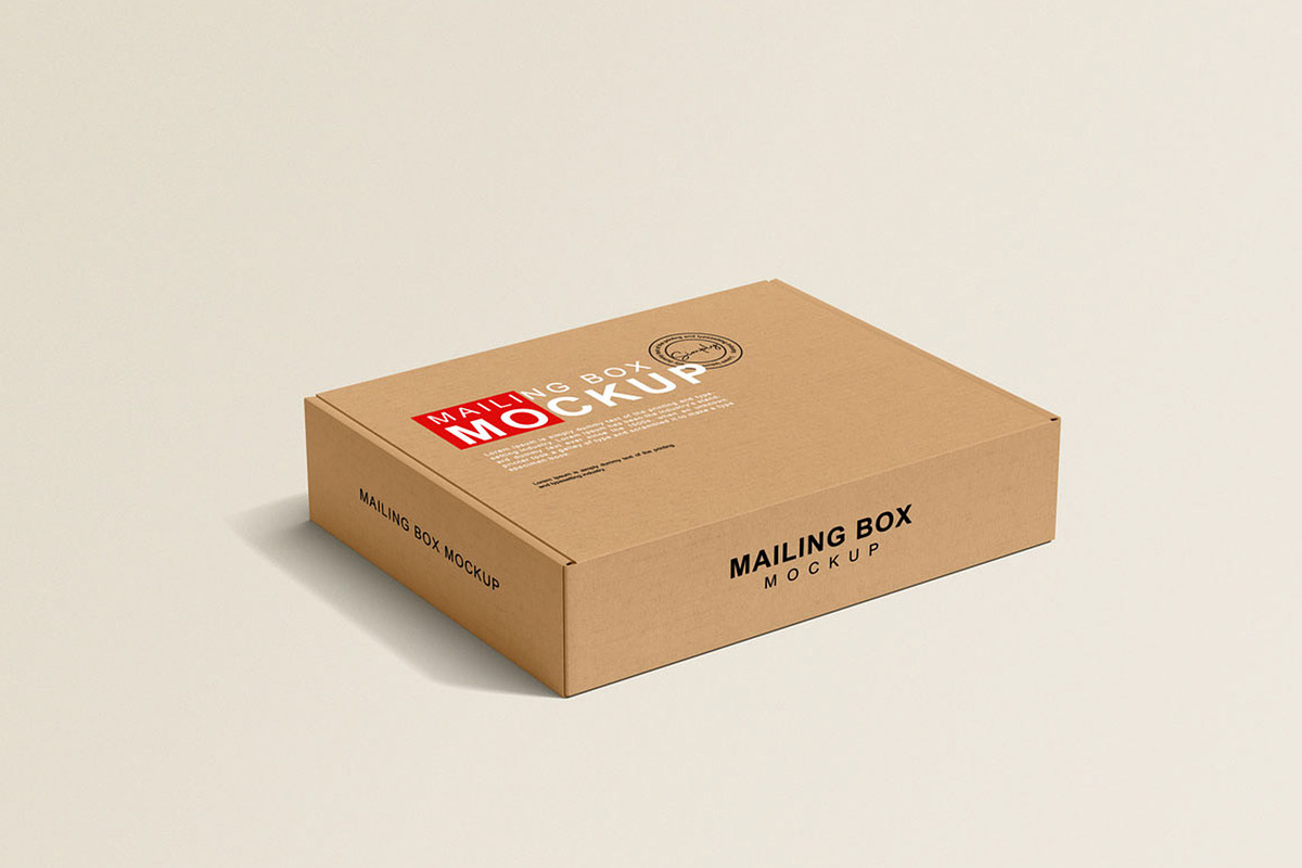 Realistic Mailing Box Mockup, a Cups & Container Mockup by Pexelyou (Photo 6 of 8)