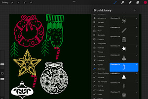 Christmas Procreate Stamp Brush Set