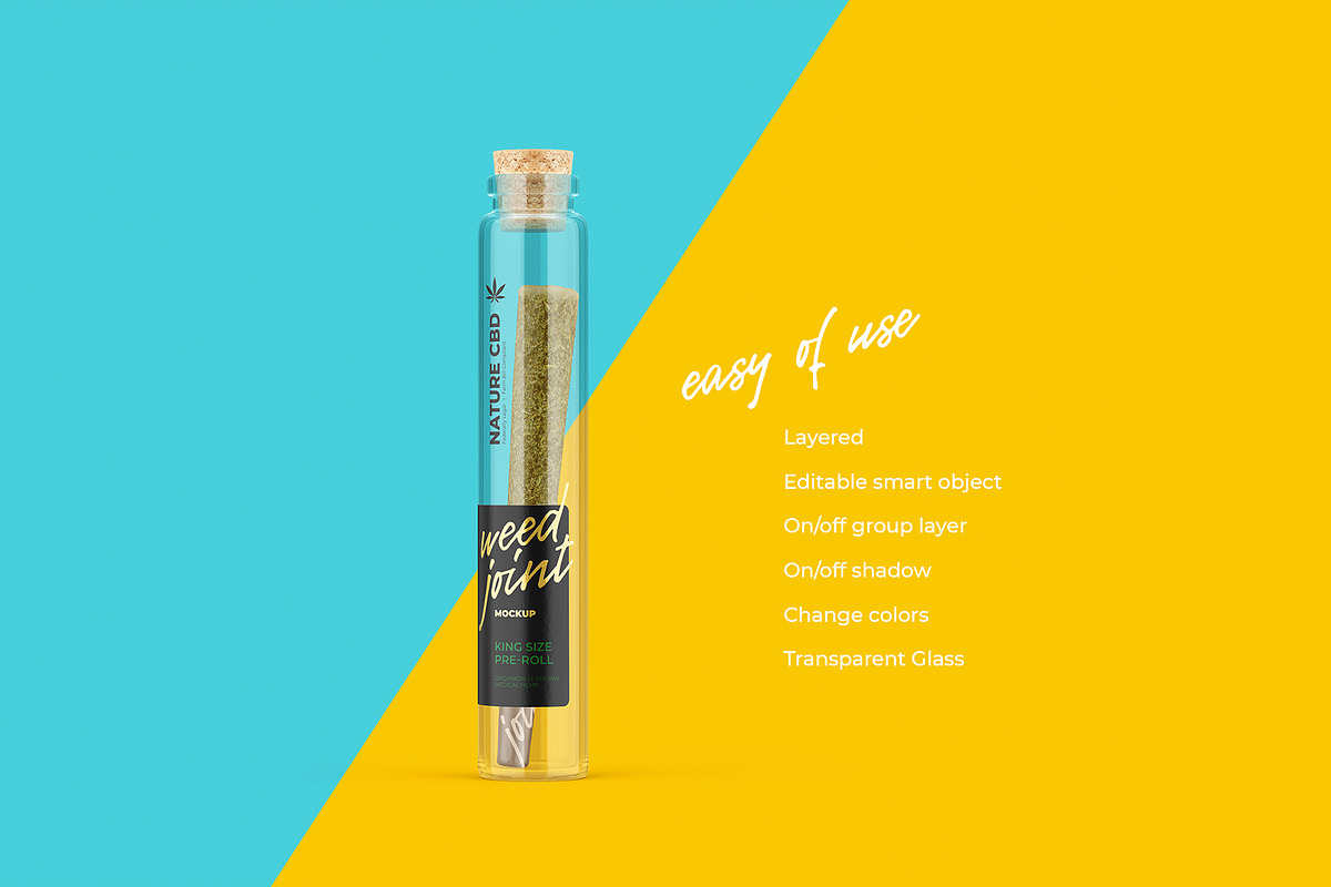 Weed Joint in Glass Tube Mockup, a Product Mockup by easymock 2 (Photo 3 of 12)