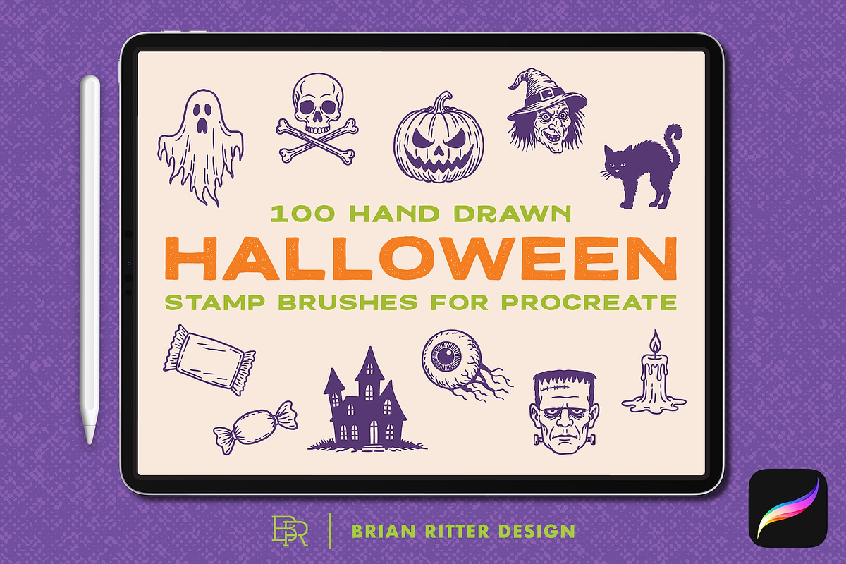 Halloween Stamp Brushes, a Brush Add-On by Brian Ritter Design (Photo 1 of 5)