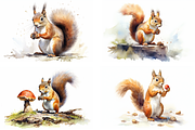 Squirrels Watercolor Collection, an Animal Illustration by artsy-fartsy (Thumbnail 5 of 6)