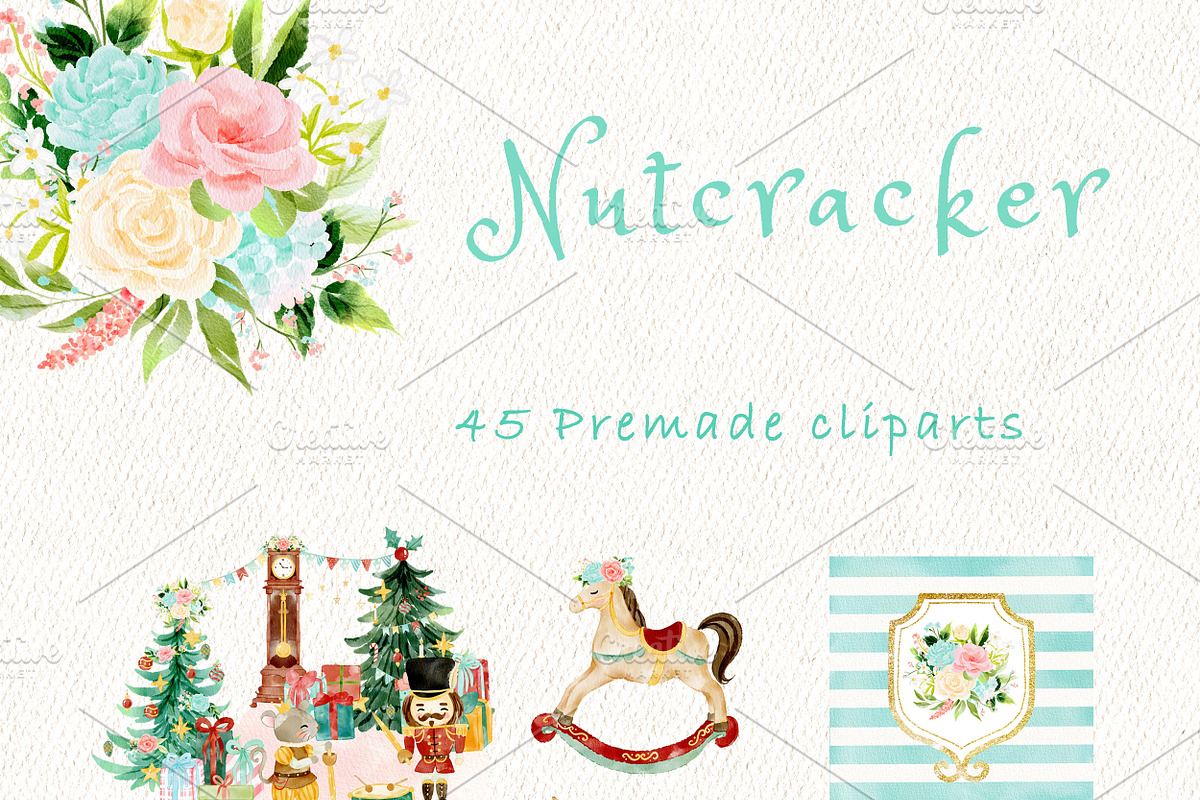 Nutcracker Christmas clipart, a Decorative Illustration by heyiamalice (Photo 5 of 13)