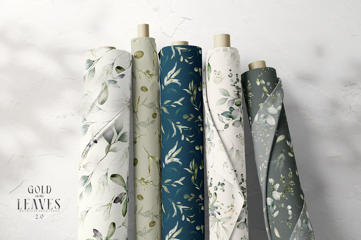 Watercolor Green Leaves Collection, a Decorative Illustration by Damian Roh (Photo 16 of 19)