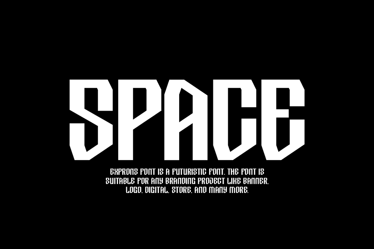 Exprons - Futuristic Space Font, a Sans Serif Font by Iqsiart Studio (Photo 2 of 7)