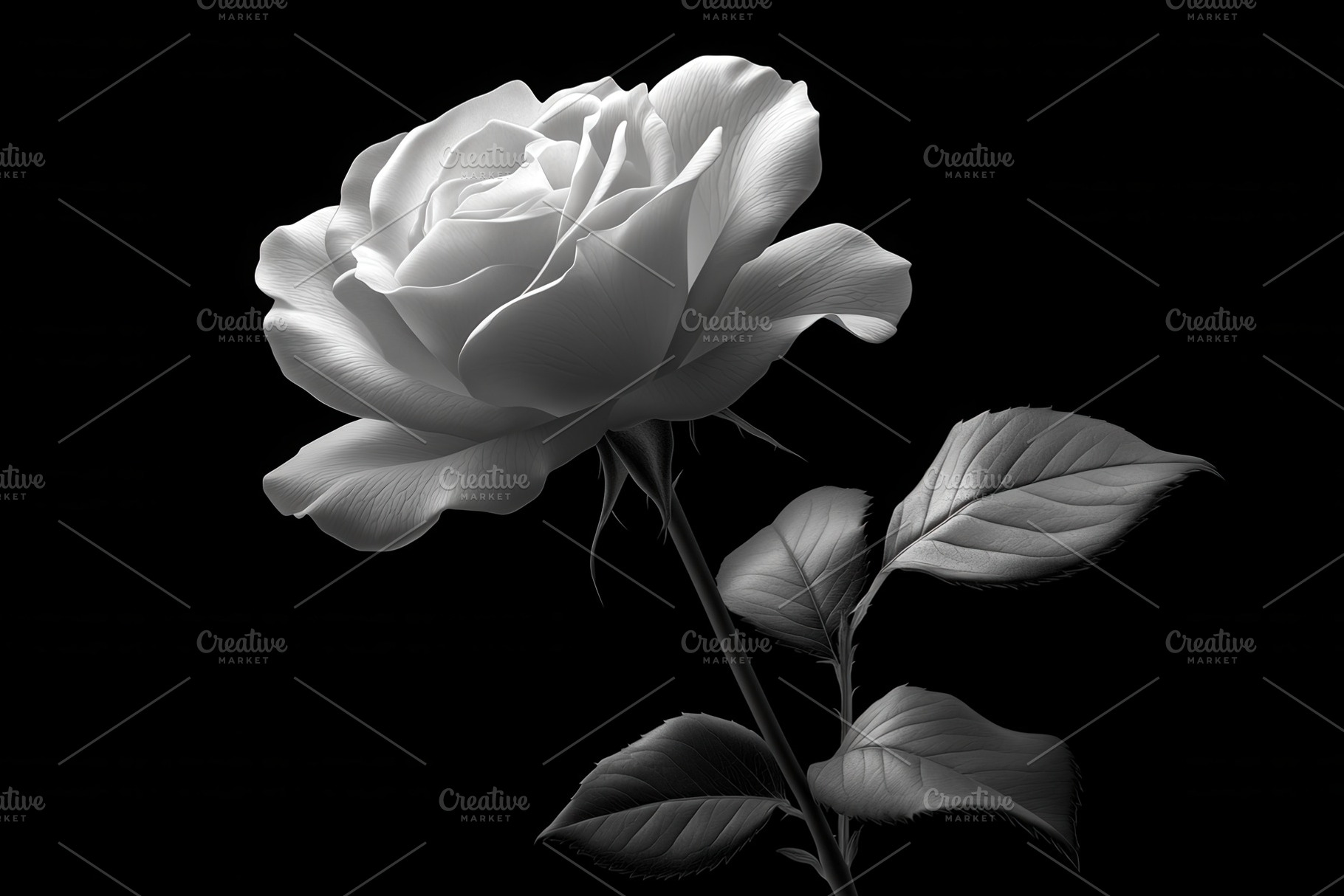 Stunning black and white rose with i, a Photo by Tanuart