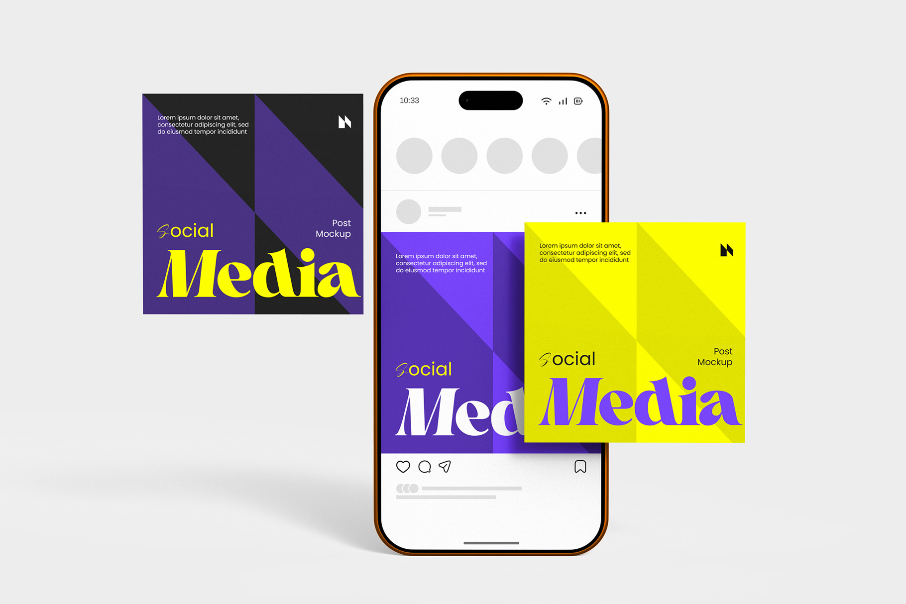Smartphone Social Media Post Mockup