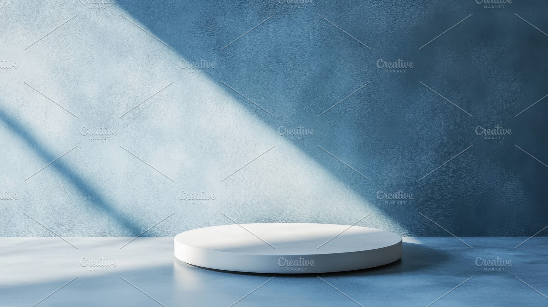 Circular platform on blue background, a Photo by Beautiful things