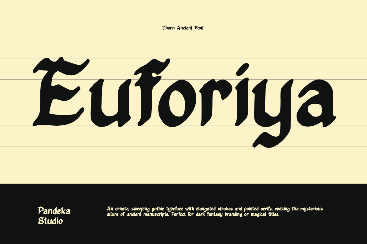 Thorn Ancient - Gothic Fantasy Font, a Blackletter Font by Pandeka Studio (Photo 2 of 9)