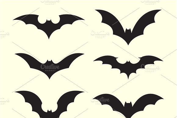 Vector Group Of Bat. Animals.