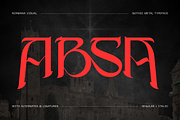 Absa Blackletter - Logo Font, a Blackletter Font by Nirmana Visual (Thumbnail 1 of 10)