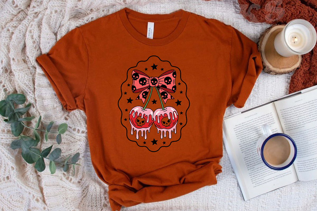 Halloween Skull Cherry Hand-Drawn Fr, an Illustration by Libby Wishes (Photo 4 of 6)