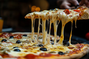Freshly baked pizza with olives, a Food & Drink Photo by MistyDay