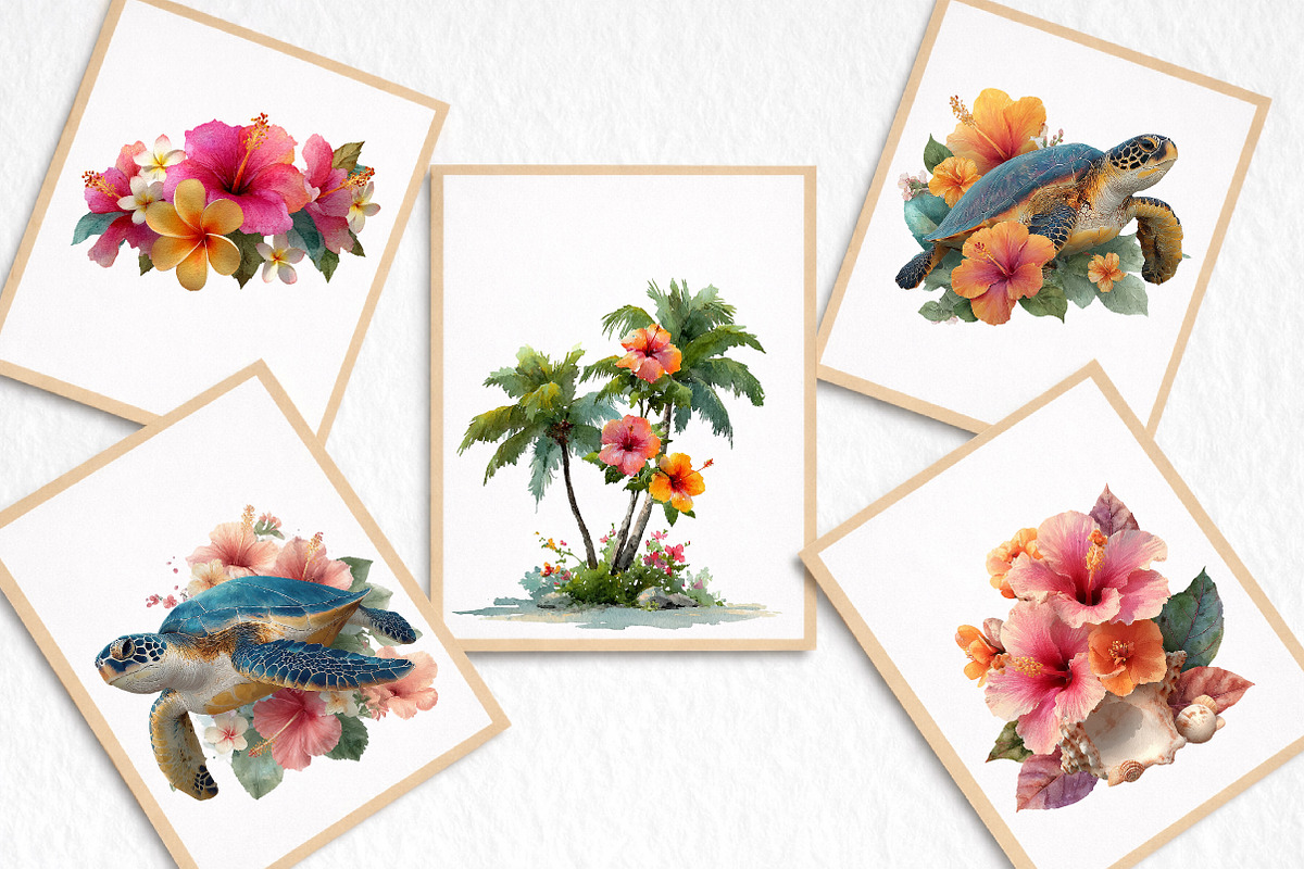 Whimsical Hawaiian Summer Clipart, an Illustration by DreamArtGraphic (Photo 8 of 8)