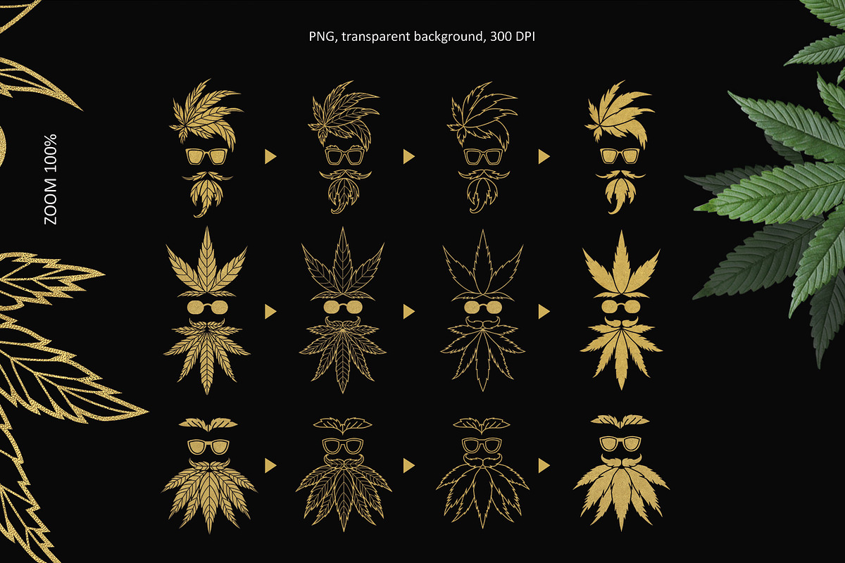 CANNABIS / MARIJUANA BUNDLE, a Decorative Illustration by Elena_Sedova (Photo 23 of 30)