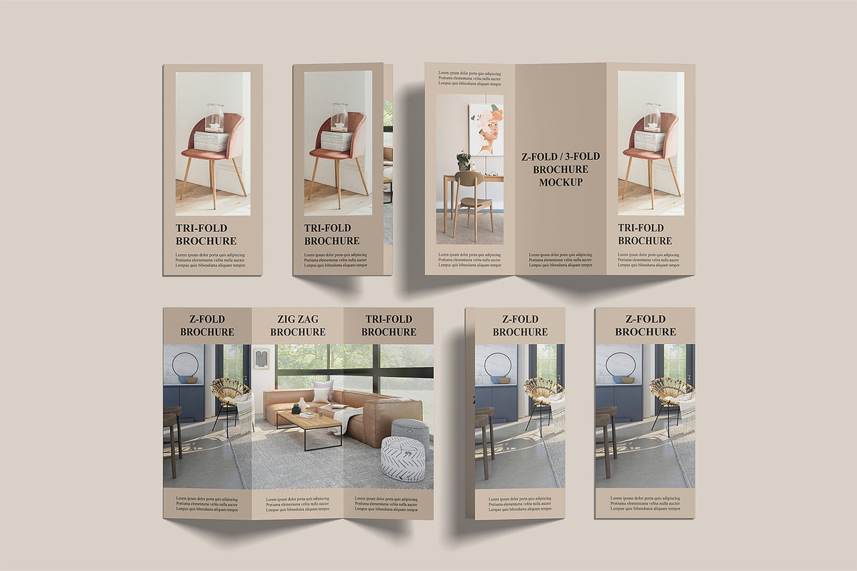 A4 Trifold Brochure Mockups | Z-Fold, an Advertising Mockup by Compositing Studio (Photo 18 of 20)