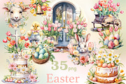 Easter Pastel Clipart | Cottagecore, a Seasonal Illustration by GlamArtZhanna (Thumbnail 1 of 6)