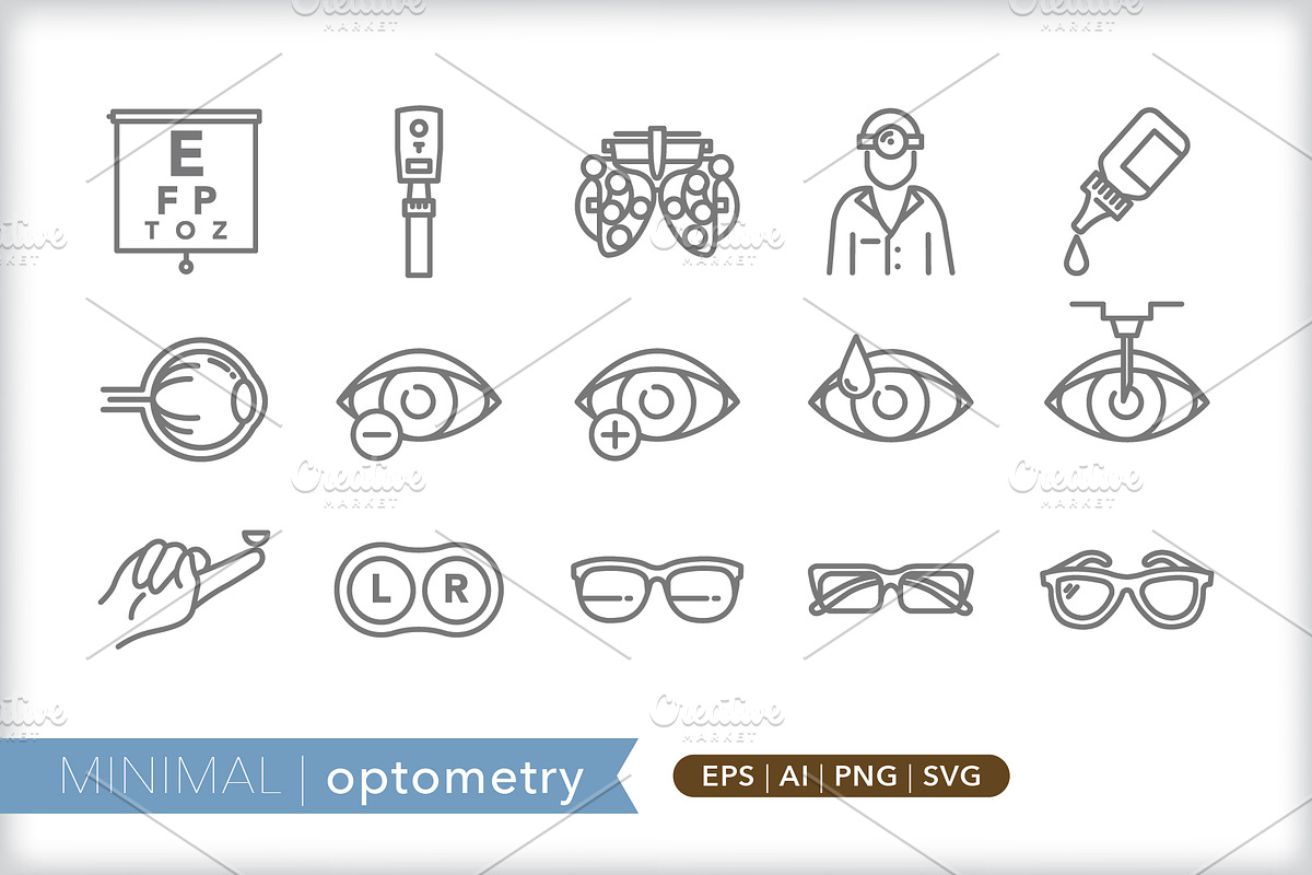 Minimal optometry icons, an Outline Icon by Picture Window (Photo 1 of 5)