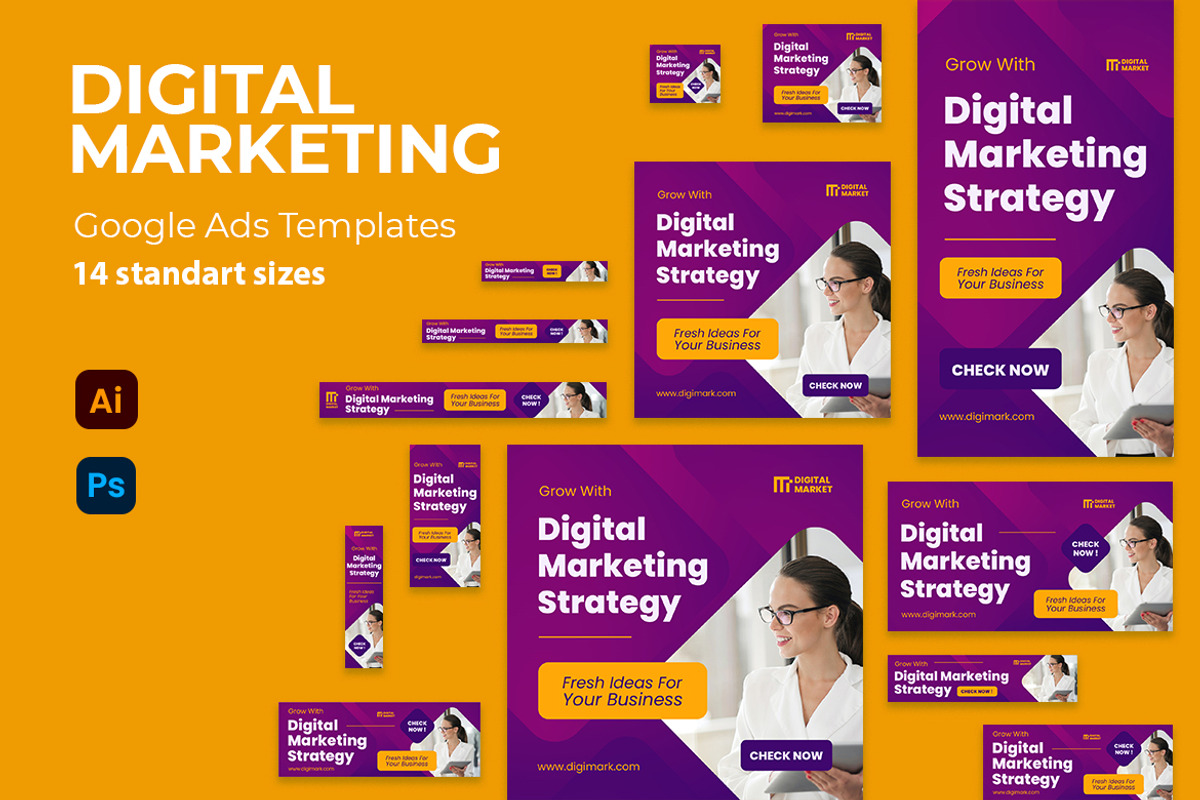 Digital Marketing Google Ads Banner, a Marketing Template by kerismaker (Photo 1 of 4)