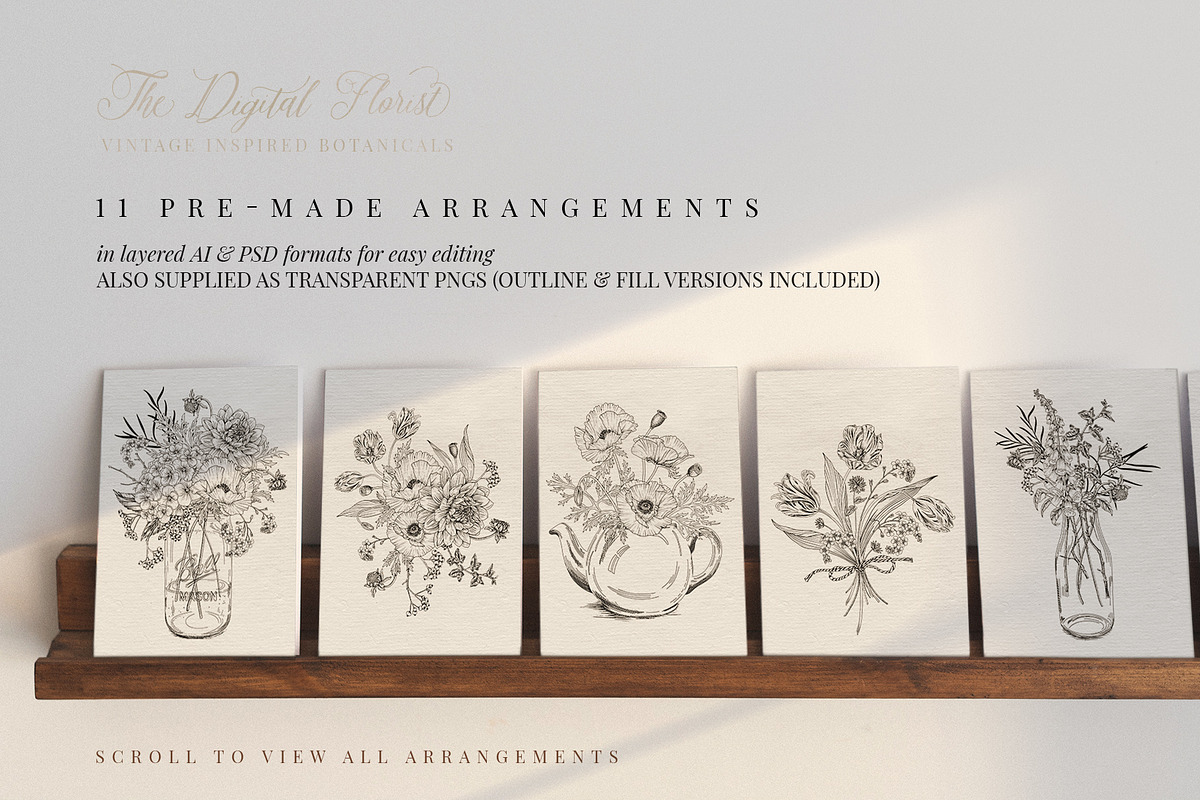 The Digital Florist Vintage Garden, an Illustration by Sophia J Caldwell (Photo 19 of 20)