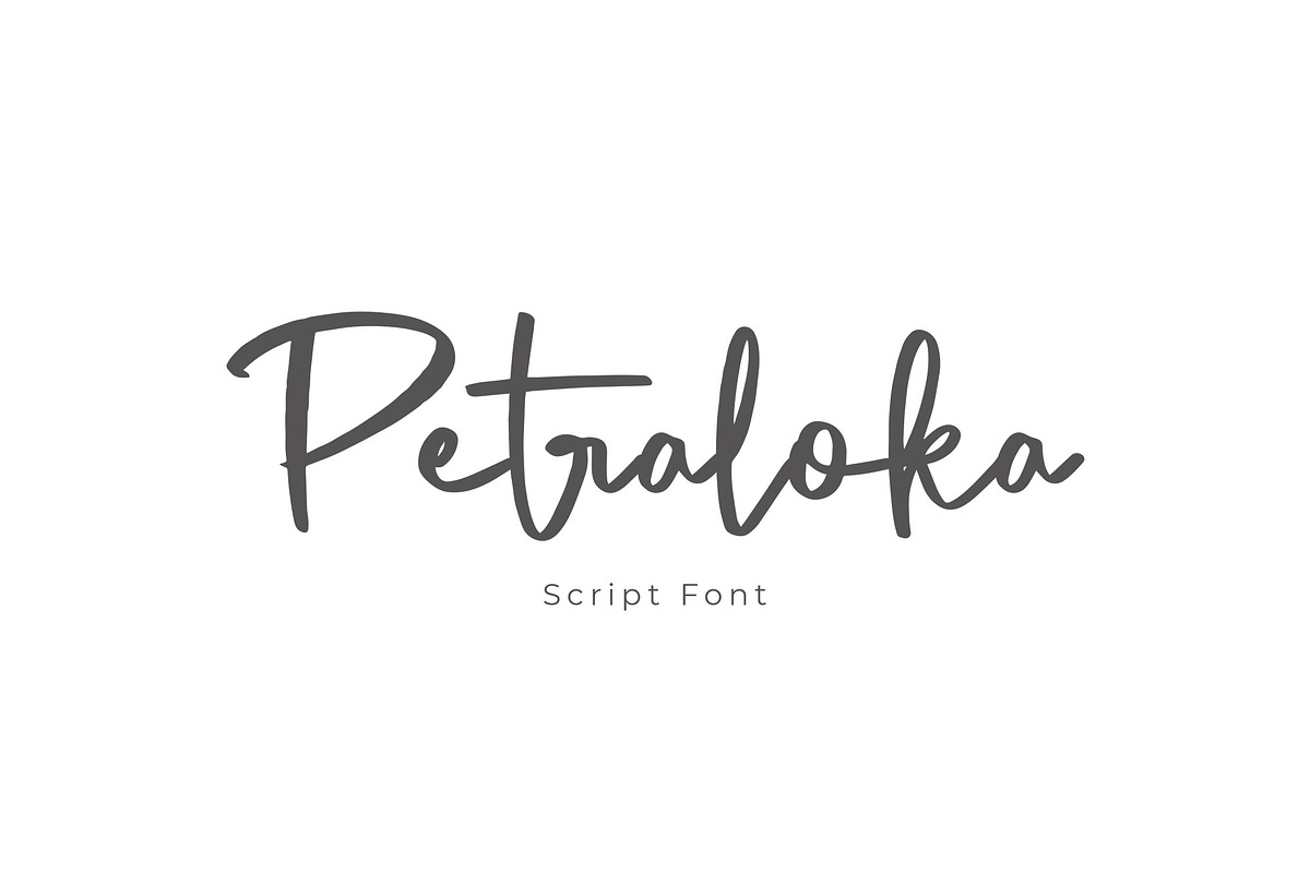 Petraloka Brush Script Font, a Script Font by NTC Graphic (Photo 1 of 9)