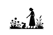 Garden Bunny Silhouette Bundle, an Illustration by jahid234 (Thumbnail 47 of 48)