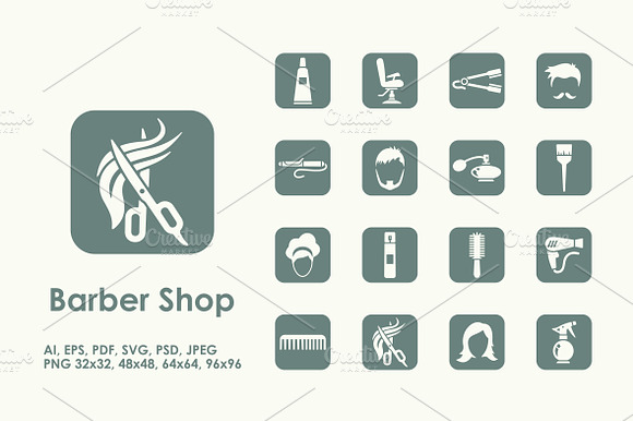 16 Barbershop Icons