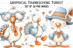 Whimsical Thanksgiving Turkey, an Illustration by Craft Nest