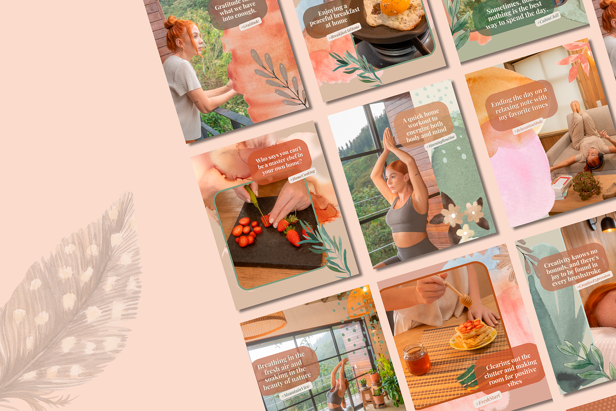 Boho Lifestyle Social Media Template, a Social Media Template by PaolaroiDesign (Photo 4 of 5)