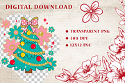 Glitter Boho Christmas Tree Png, an Illustration by OK Design (Thumbnail 3 of 4)