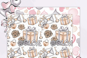 Valentines Day Digital Paper Pack