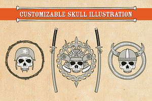 Customizable Skull Illustration