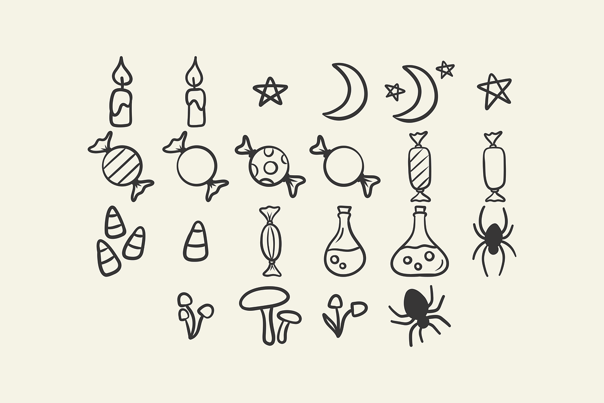 Hand Drawn Halloween Illustrations, an Illustration by HonestiesPrintS (Photo 5 of 6)