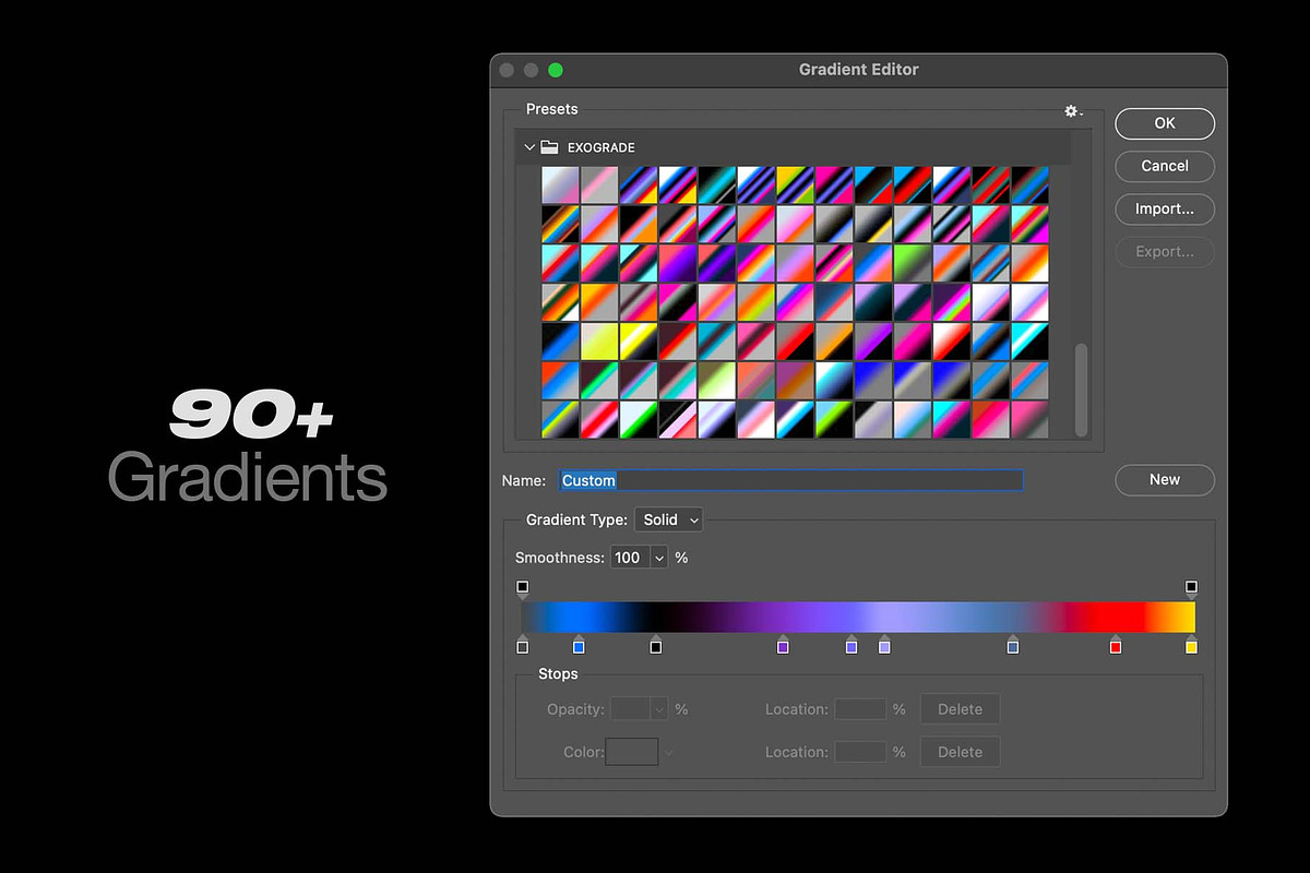 EXOGRADE - Photoshop Presets, a Gradient Add-On by BLKMARKET© (Photo 2 of 8)