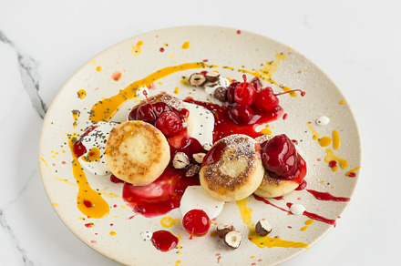 Cheesecakes with berry and mango sau, a Food & Drink Photo by nafood