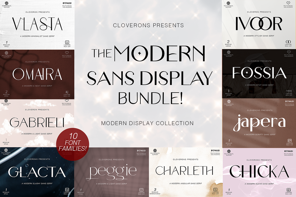 Modern Font Bundle SALE by Cloverons, a Sans Serif Font by Cloverons (Photo 1 of 11)
