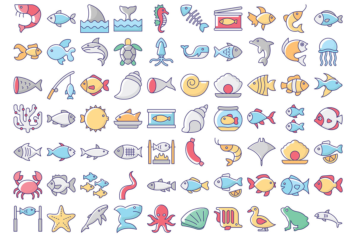 Premium Sea Food Vector Icons, an Outline Icon by Vector Portal (Photo 2 of 6)