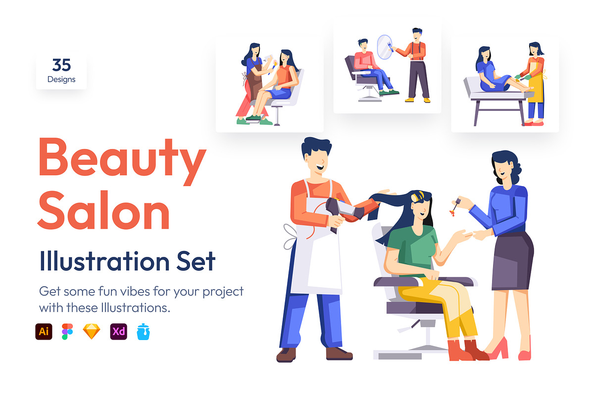 Beauty Salon Vector Art Set, a Person Illustration by Vectors Market (Photo 1 of 7)