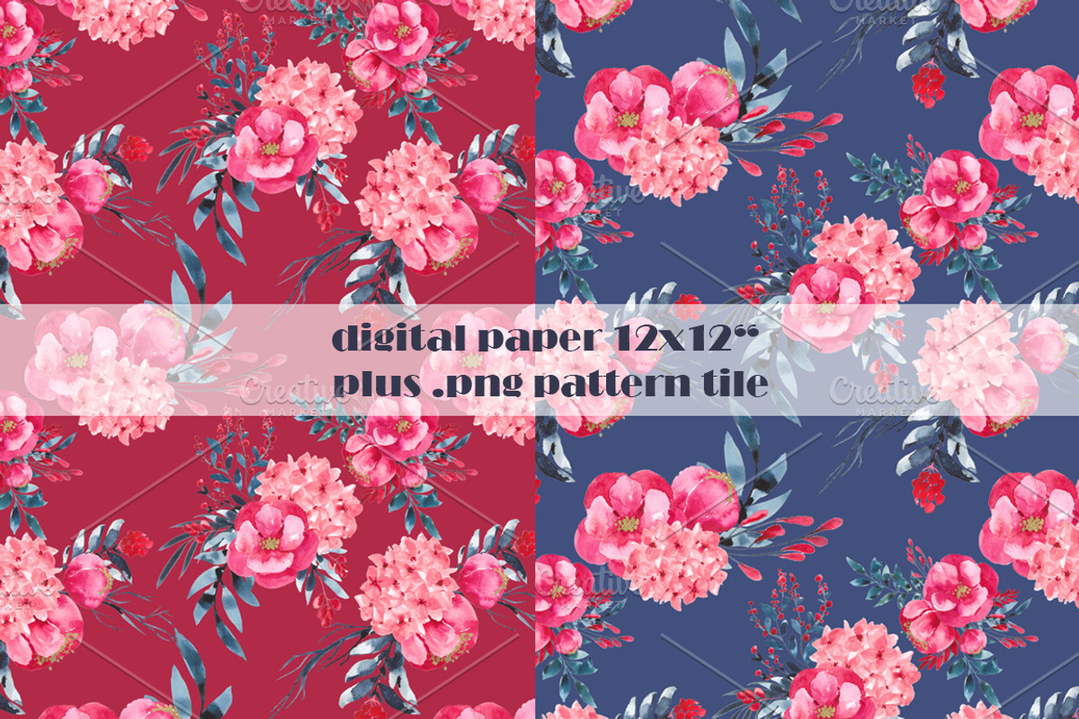 Hortensia - Watercolor floral bundle, an Illustration by Charushella (Photo 7 of 7)