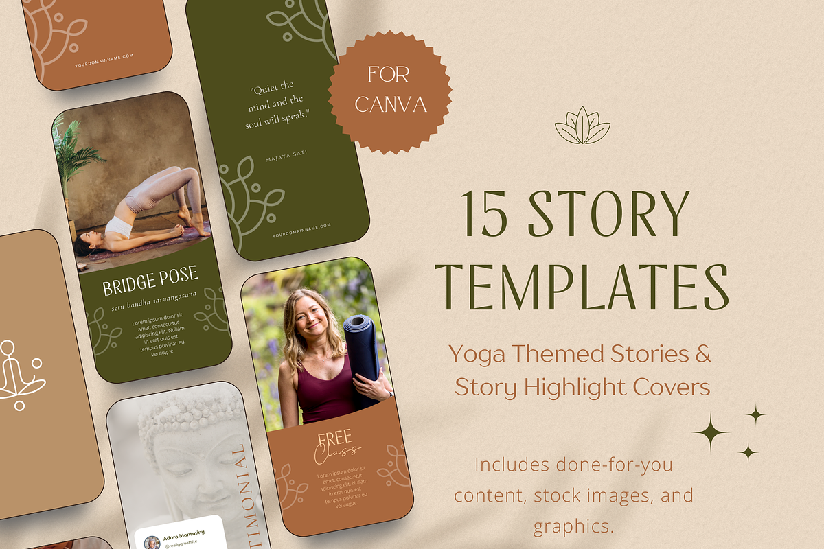 Bloom Yoga Earth Canva Template, a Social Media Template by The Inspired Brand (Photo 5 of 6)