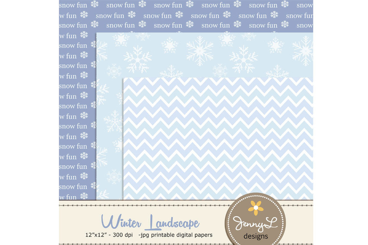 Winter Digital Papers, a Pattern Graphic by JennyL Designs (Photo 3 of 4)