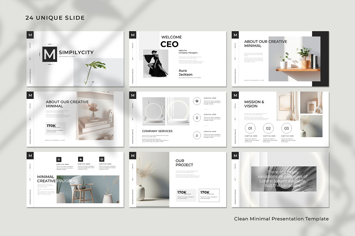 Simple Minimal Presentation Template preview 6