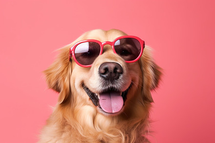 Cute dog with sunglasses, an Animal Photo by Virgo Studio