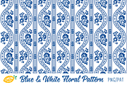 Blue & White Floral Pattern Bundle, a Pattern Graphic by LemonDesign (Thumbnail 2 of 13)