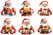Funny Santa Watercolor Clipart, an Illustration by OK Design (Thumbnail 5 of 5)
