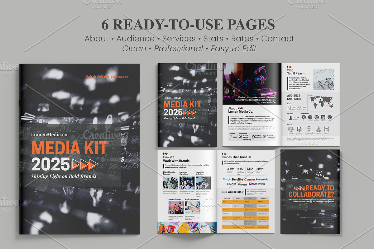 Modern Media Kit Template for Canva, a Brochure Template by Oshin Design (Photo 2 of 7)