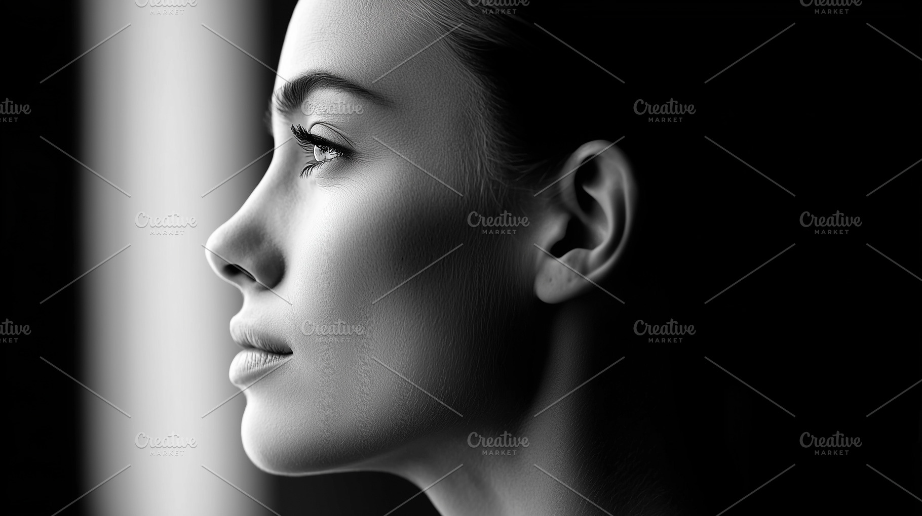 Black and white portrait of a woman, a Person Photo by MistyDay
