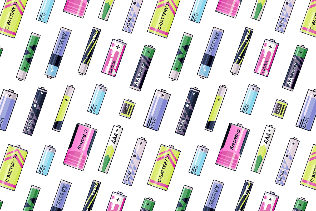 Batteries and accumulators set, a Technology Illustration by PaperTrident (Photo 6 of 6)