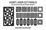 Heart Laser Cut Panels SVG, a Pattern Graphic by Guten Tag Vector (Thumbnail 1 of 7)